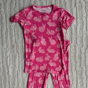 Posh Peanut Pink leopard Bunny Print Pajama size 8